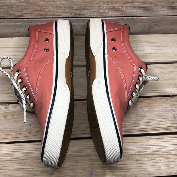 Men’s 9 SPERRY HALYARD CVO Nautical Washed Red Deck Sneakers STS19131 - Picture 3 of 10
